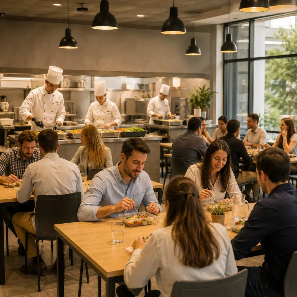 Presentación de almuerzos en comedores en situ